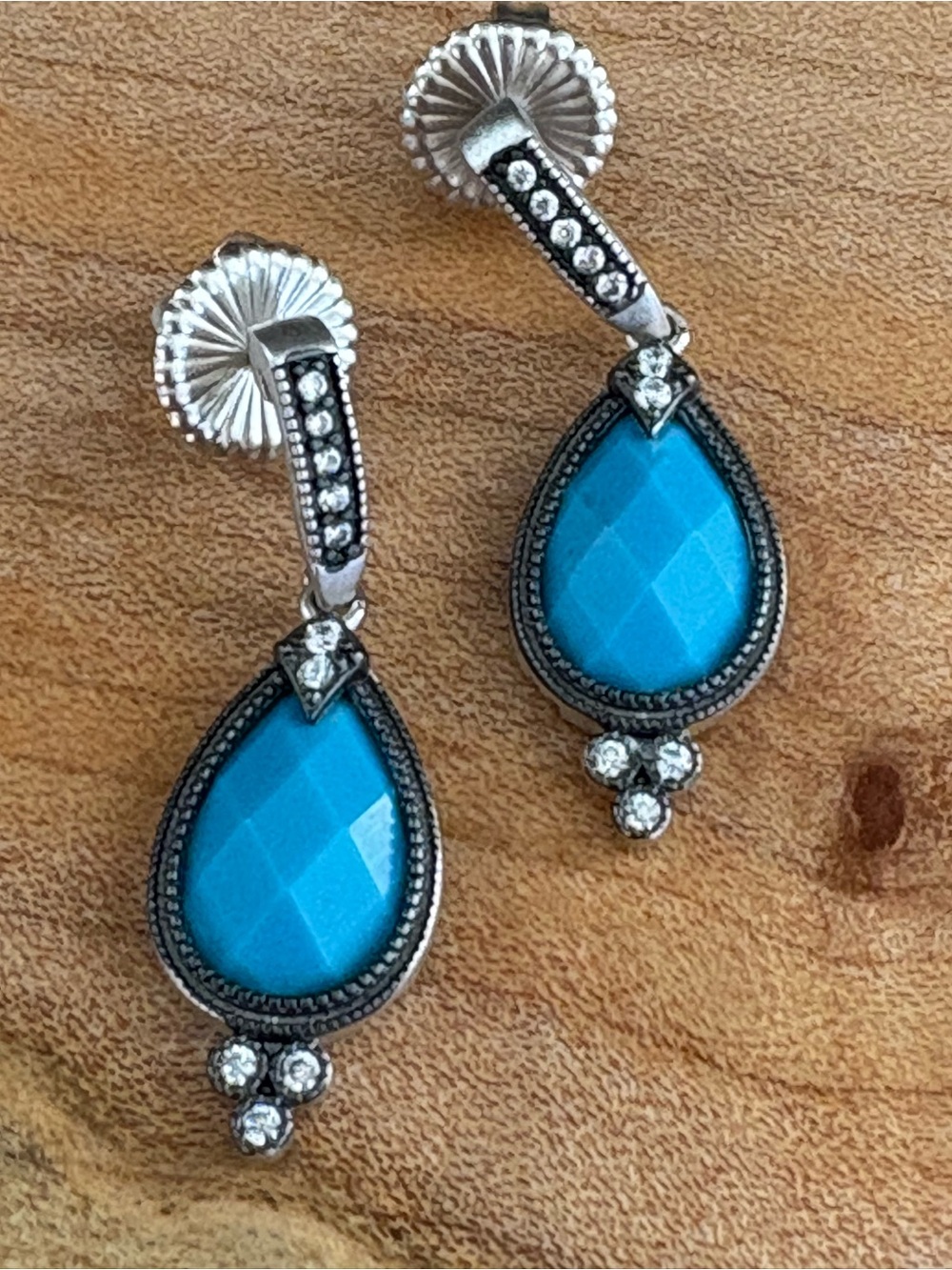 Freida Rothman 925 Turquoise Teardrop Dangle Earrings - Women Jewelry
